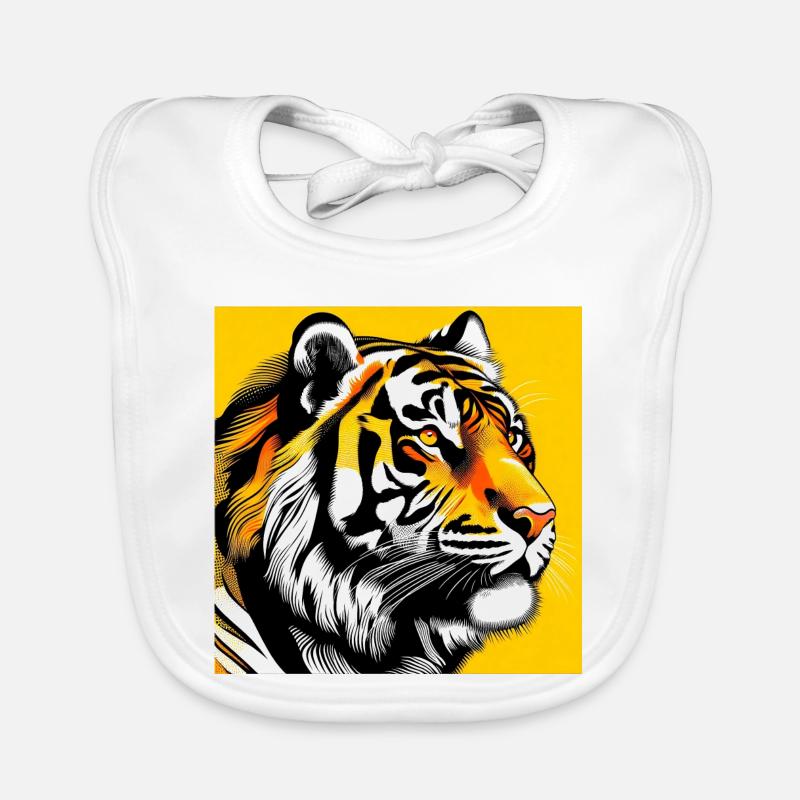Tiger Pop Art Organic Baby Bibs