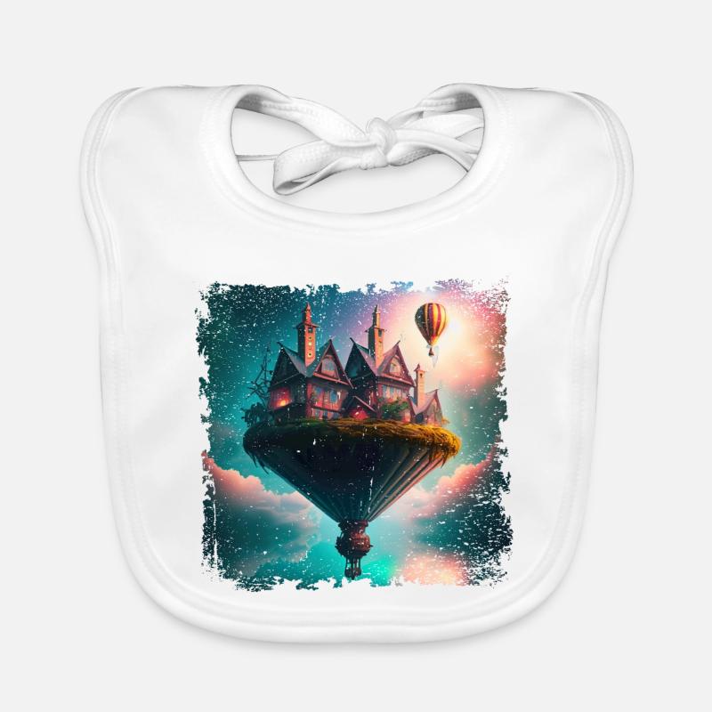 Fantasy schwebendes Dorf Baby Bio-Lätzchen