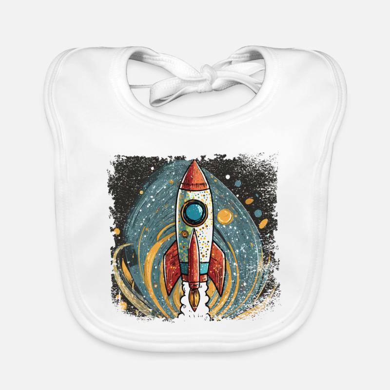 Rakete mit stylischem Design Baby Bio-Lätzchen