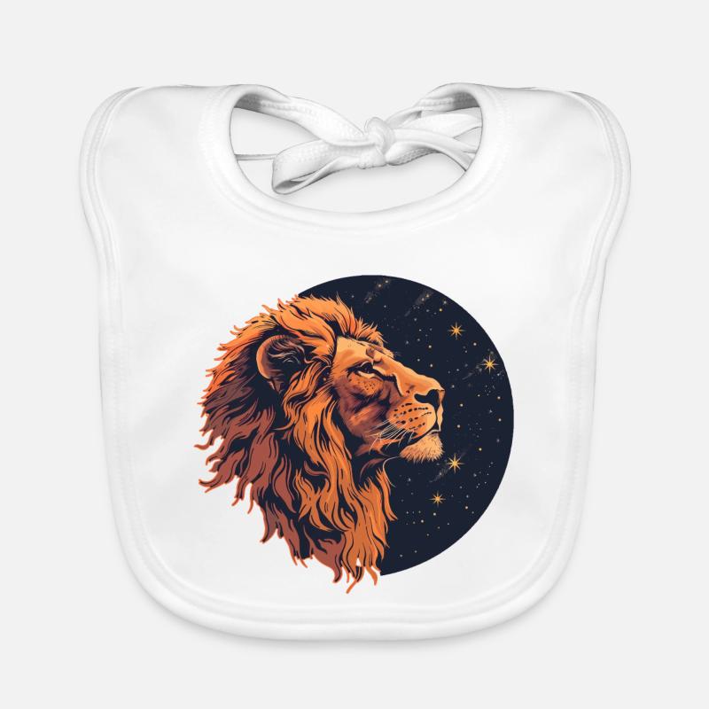 Lion with starry sky Organic Baby Bibs