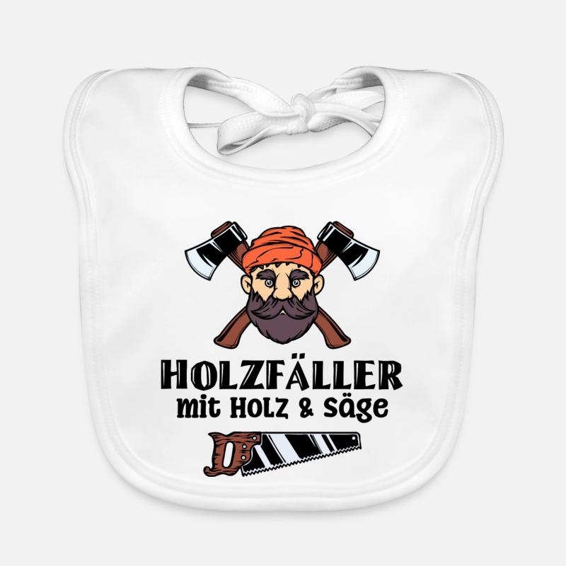 Bûcheron déclaration hache bois menuiserie tronçonneuse Bavoir bio Bébé