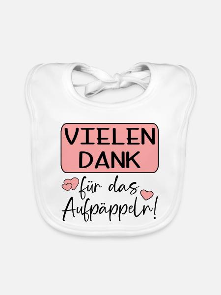 GUTE BESSERUNG - AUFPÄPPELN - Baby Bio-Lätzchen - Weiß - Vorne