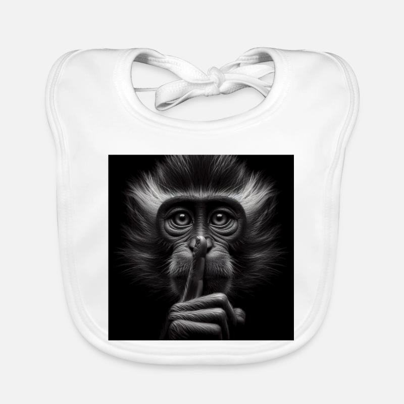 Un singe silencieux Bavoir bio Bébé