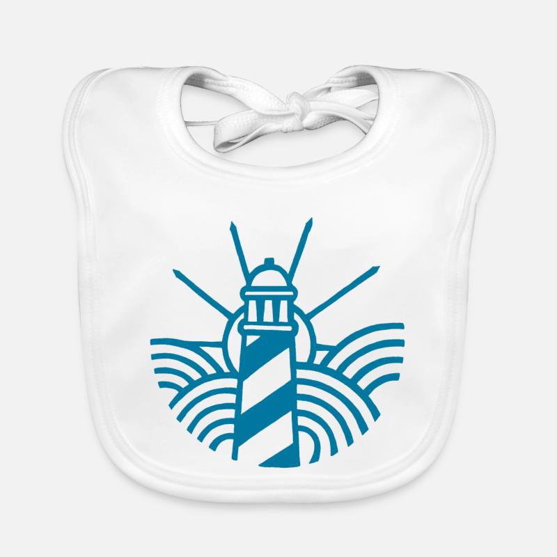 Der blaue Leuchtturm und der Ozean Baby Bio-Lätzchen
