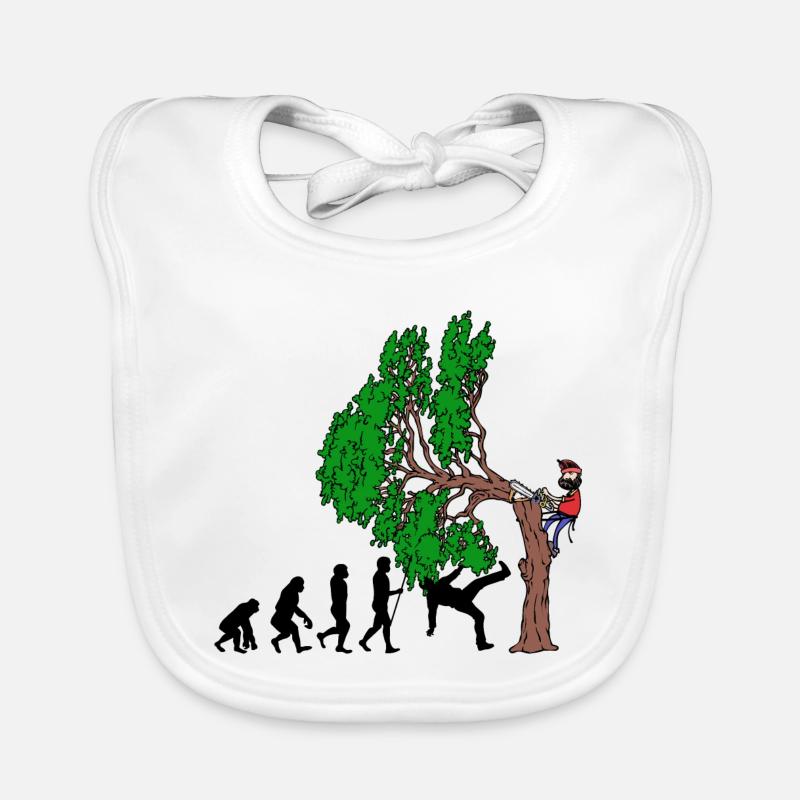Baum Evolution Holz Holzfäller Baumfäller Wald Baby Bio-Lätzchen