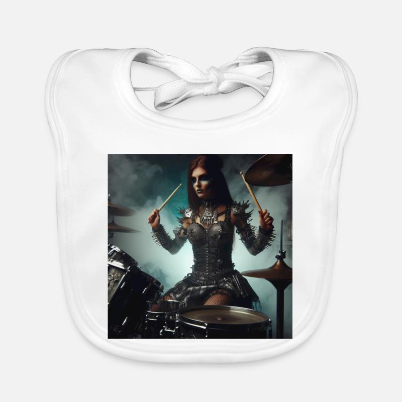 Female Drummer Organic Baby Bibs