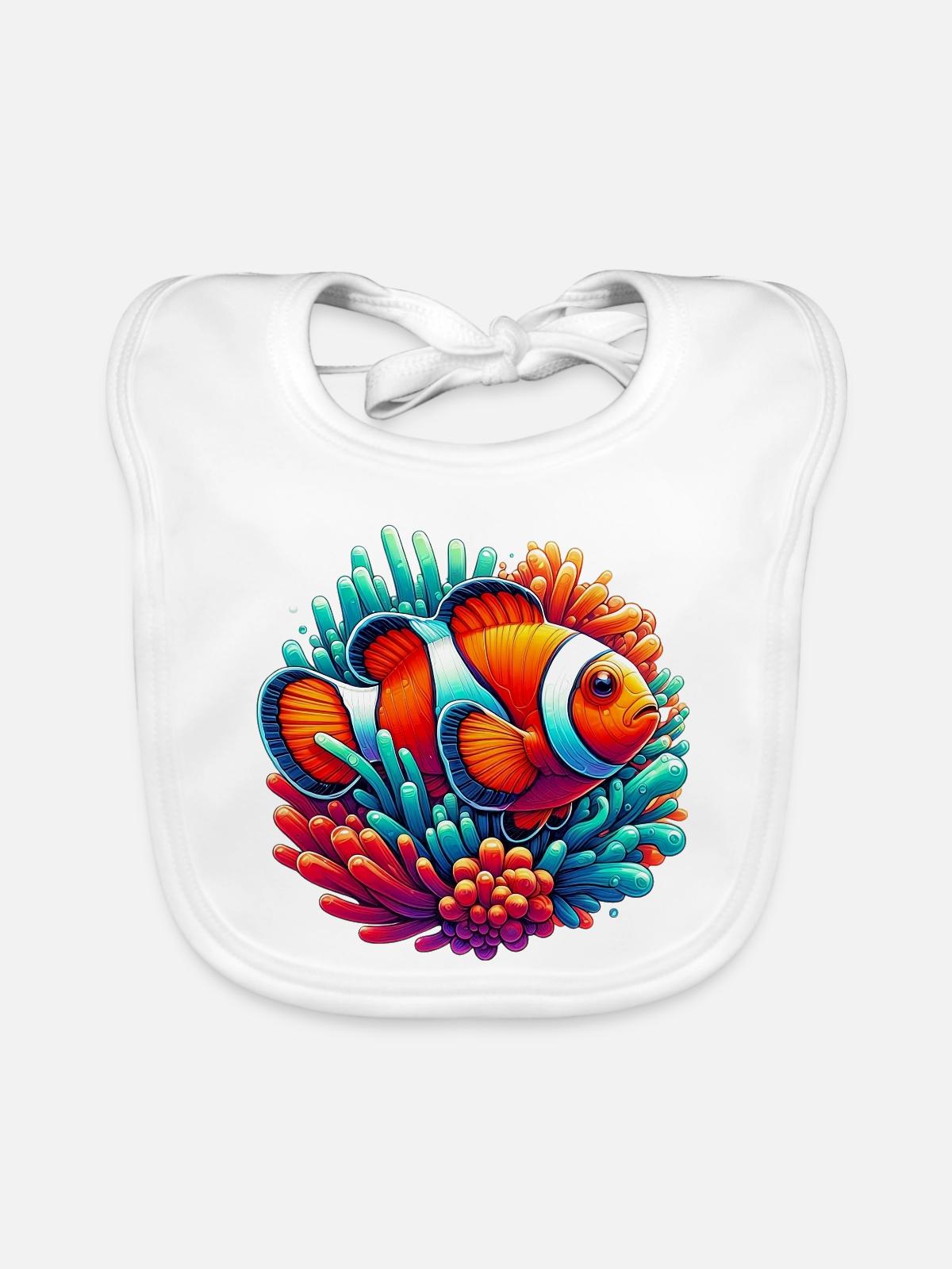 Clownfisch - Baby Bio-Lätzchen - Weiß - Vorne