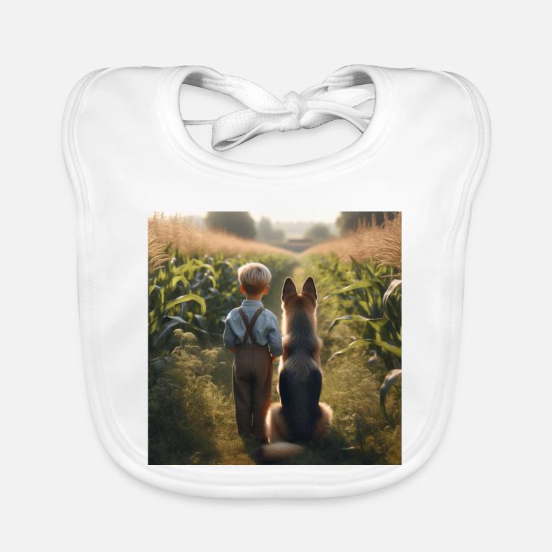German Shepherd Art Organic Baby Bibs