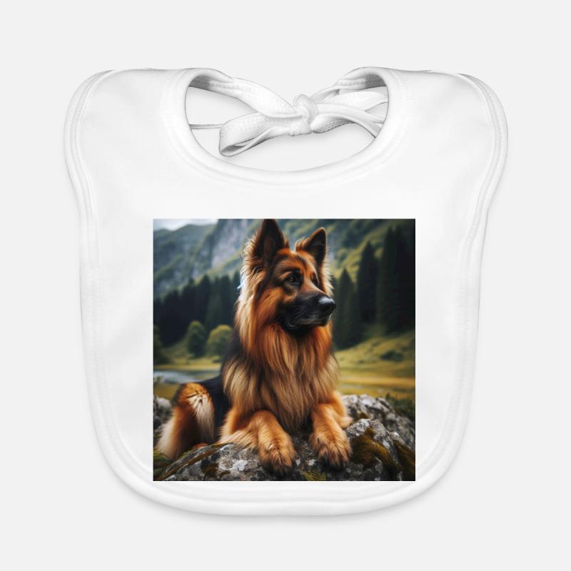 German Shepherd Art Organic Baby Bibs