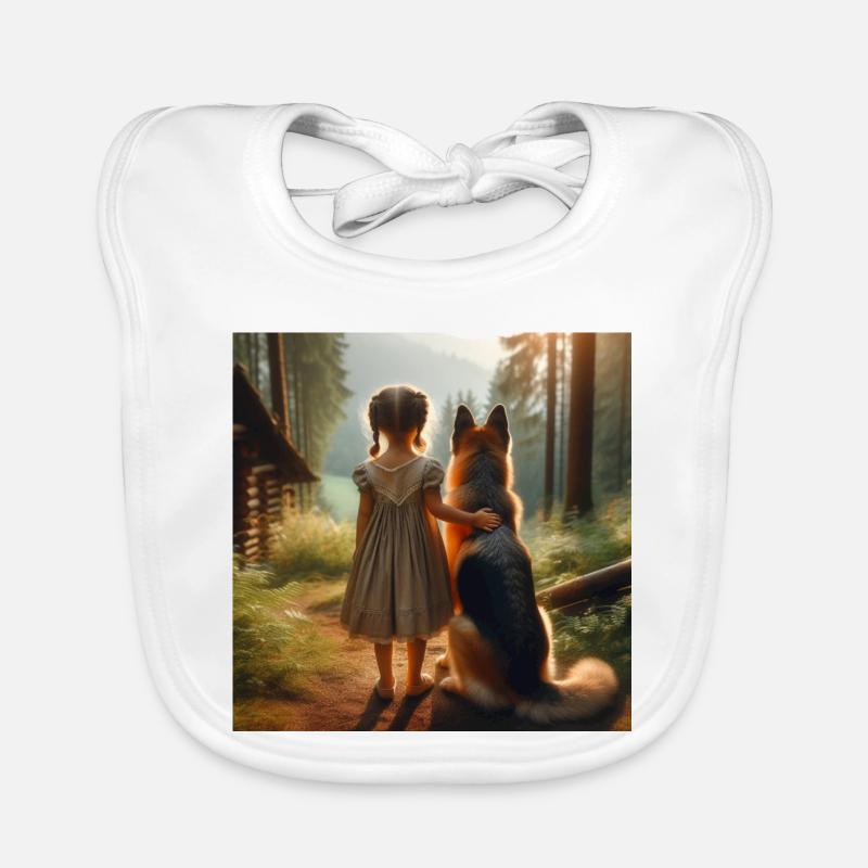 German Shepherd Art Organic Baby Bibs