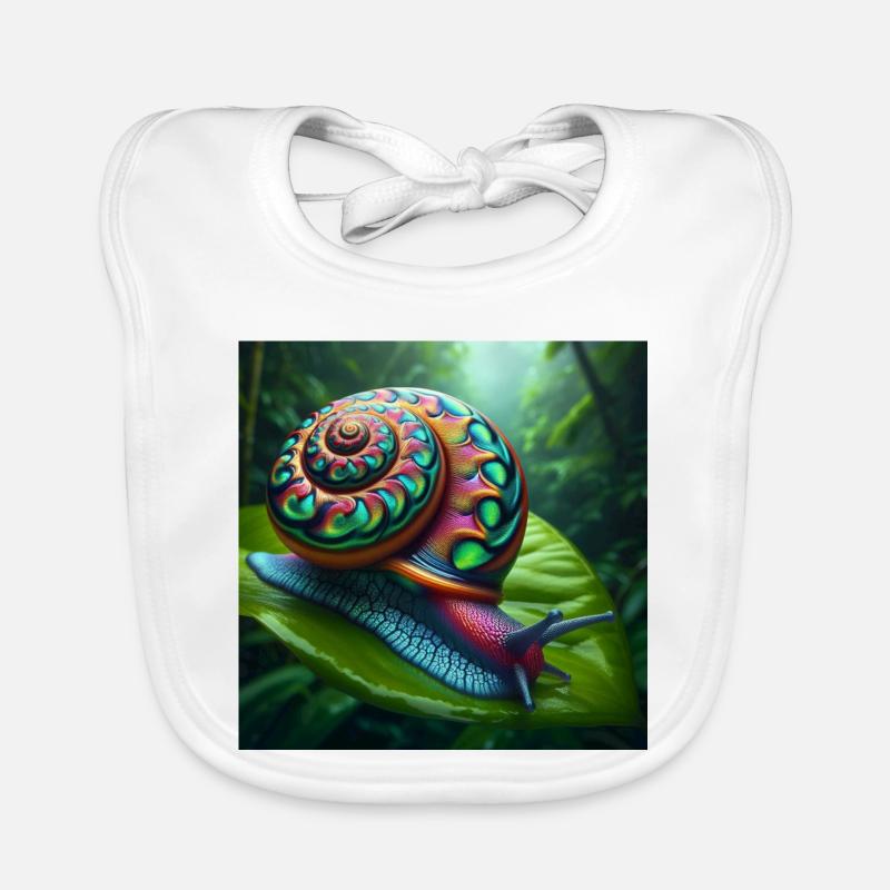 Multicolored Snail Organic Baby Bibs