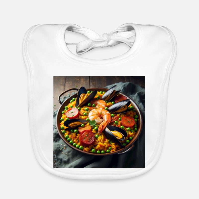 Paella - Bavoir bio Bébé - blanc