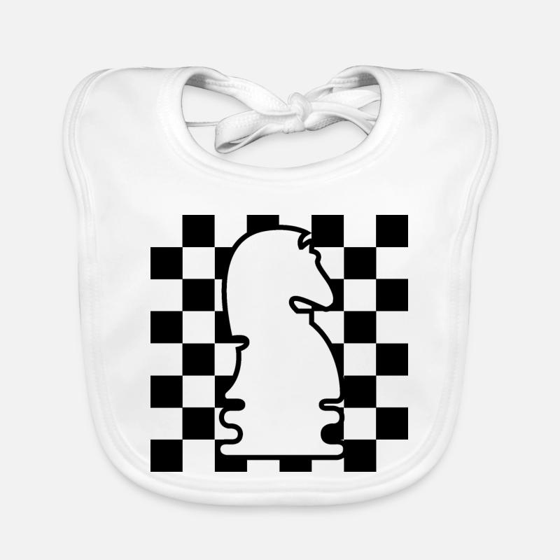 échecs, cheval, damier, modèle, icône, icône graphique Bavoir bio Bébé