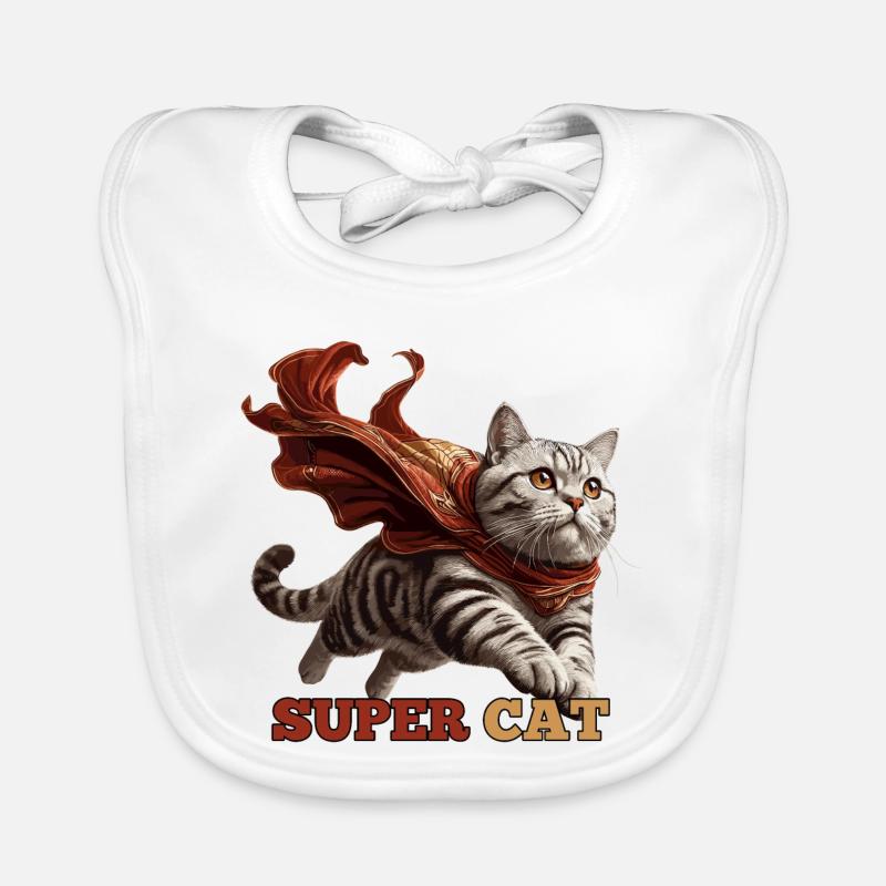 Super Katze Britisch Kurzhaar BKH getigert Baby Bio-Lätzchen