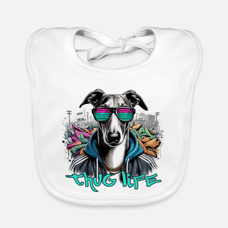 Windhund Gangster Leben Graffiti Geschenk Baby Bio-Lätzchen