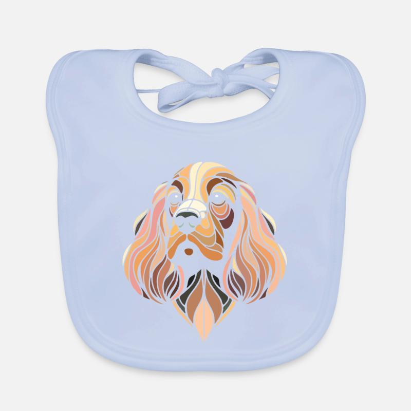 Cocker Spaniel dog head geometric art polygon art Organic Baby Bibs
