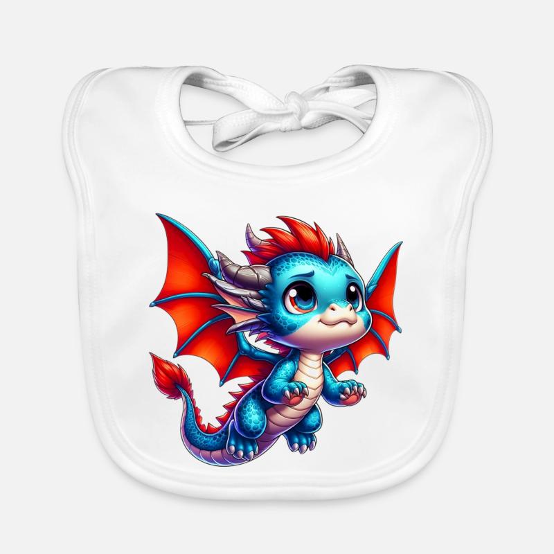 Drache - Baby Bio-Lätzchen - Weiß
