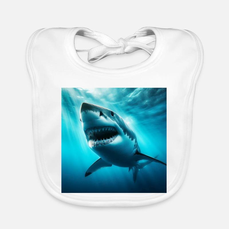 Grand requin blanc Bavoir bio Bébé