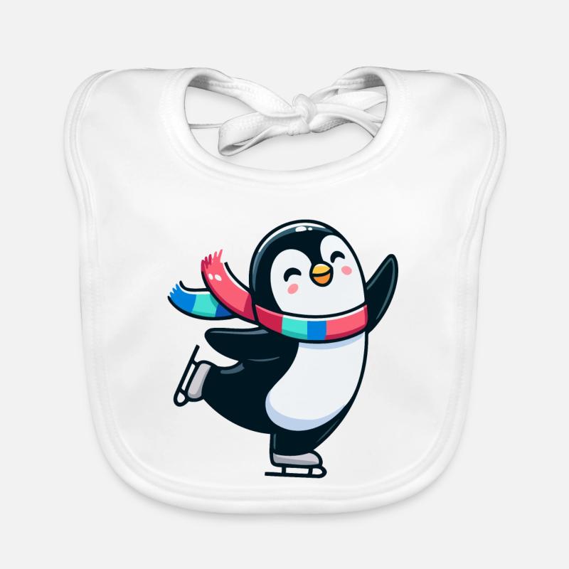 Valse d’hiver Pingouin : La danseuse de glace Bavoir bio Bébé