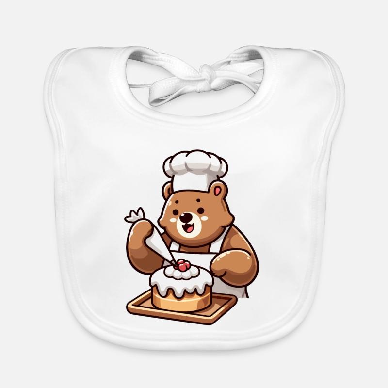 Baker Bear : Le charmeur de gâteaux Bavoir bio Bébé