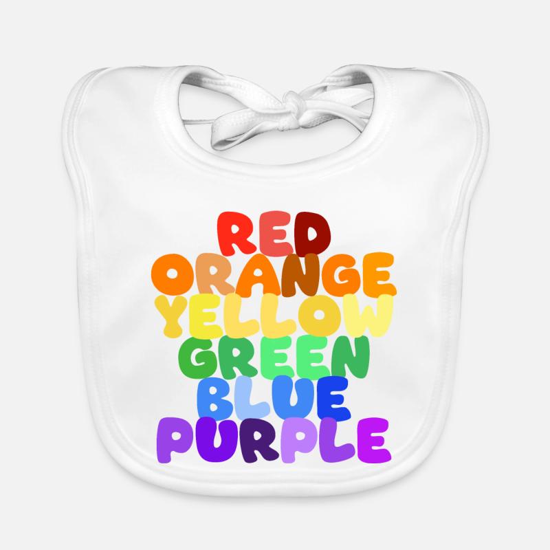 Rainbow Color Words Series Organic Baby Bibs