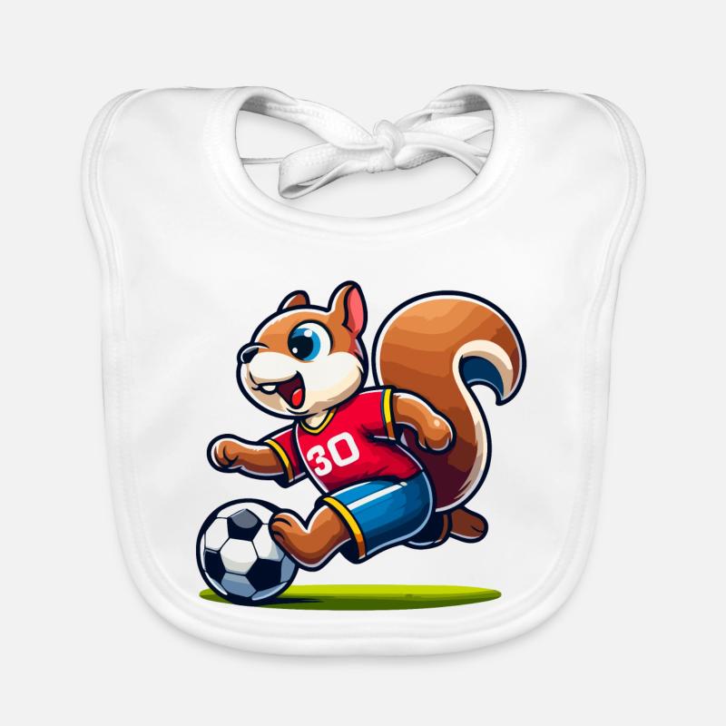 Scamper Striker: The Soccer Squirrel Organic Baby Bibs