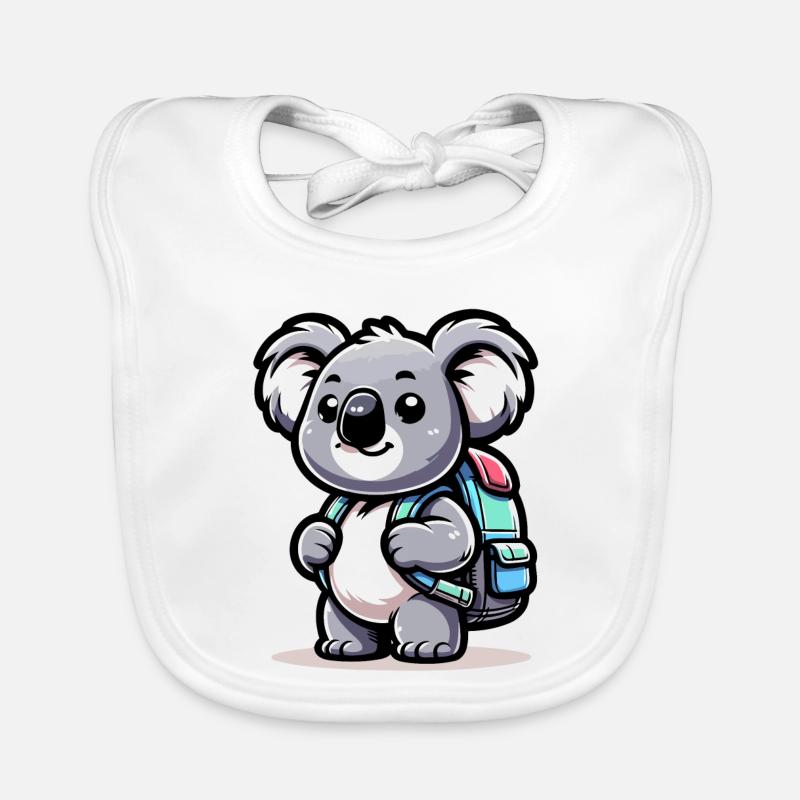 Backpacker-Koala: Der Globetrotter-Kumpel Baby Bio-Lätzchen