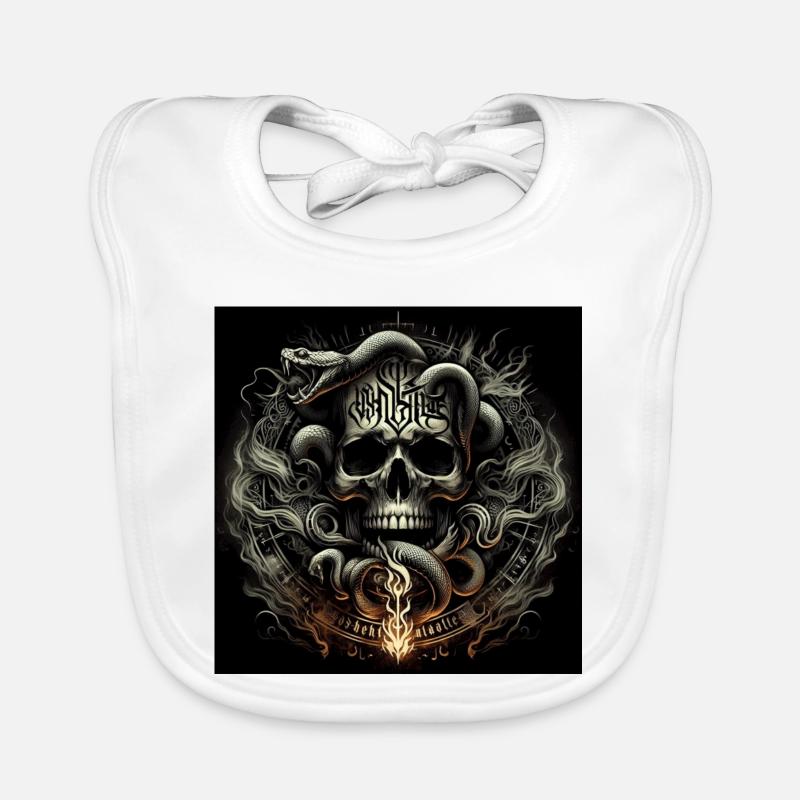 Totenkopf und Schlangen Baby Bio-Lätzchen