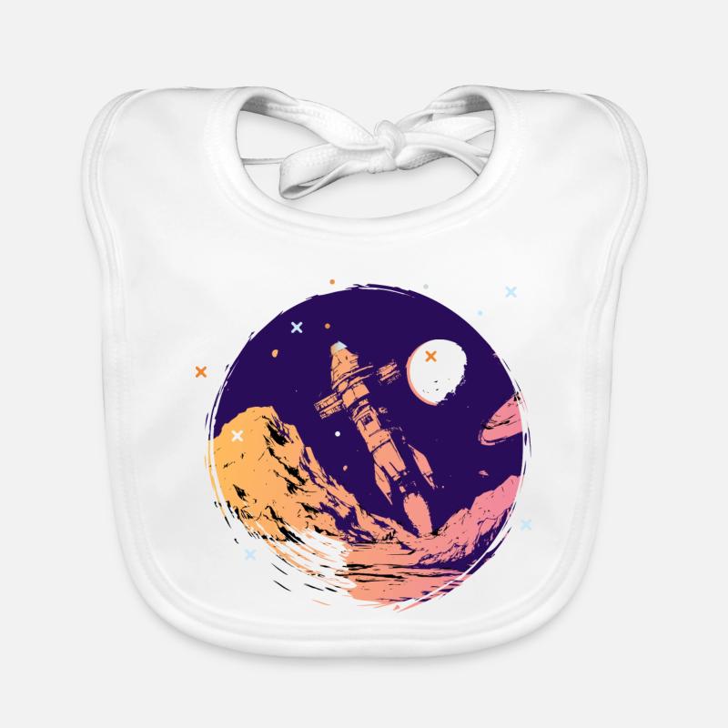 fusée espace école de l’espace début Allez nerd de l’espace Bavoir bio Bébé