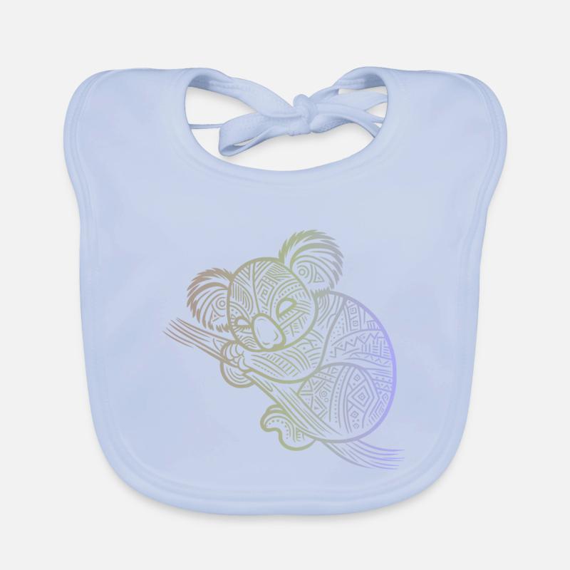 koala in aboriginal patterns, tribal Organic Baby Bibs