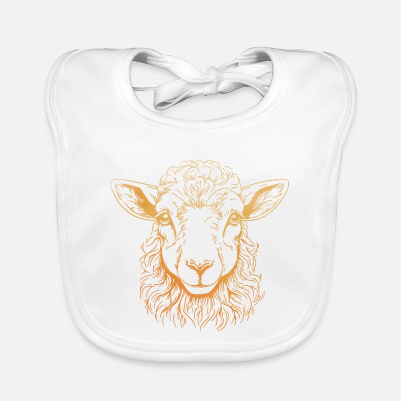 Lamb Portrait Organic Baby Bibs