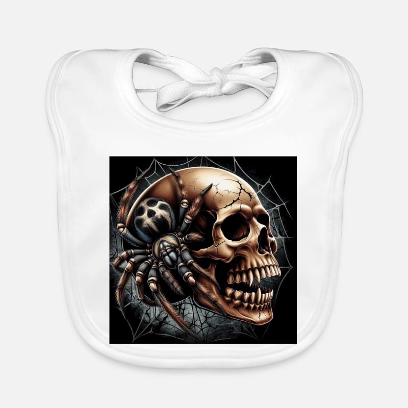 Totenkopf und Spinne Baby Bio-Lätzchen