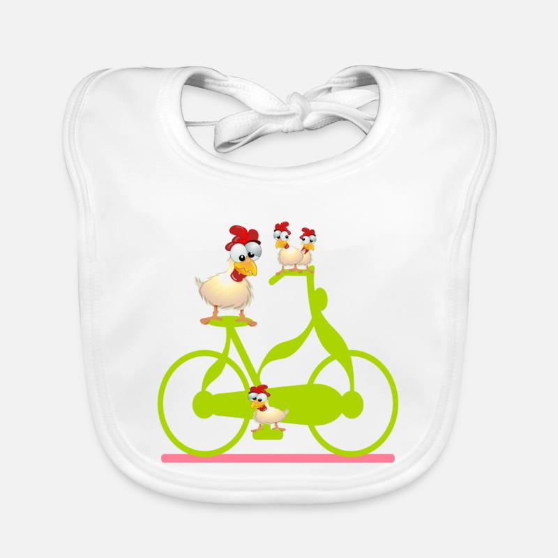 CHICKEN COOP CHICKENS - BICYCLE Organic Baby Bibs