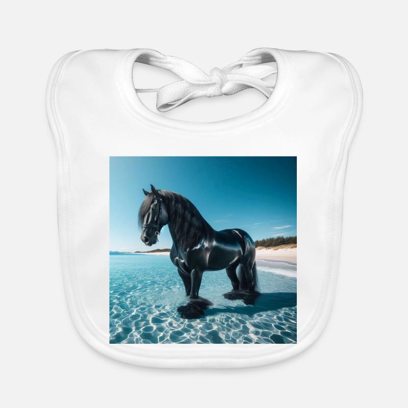 Pferd im Wasser Baby Bio-Lätzchen
