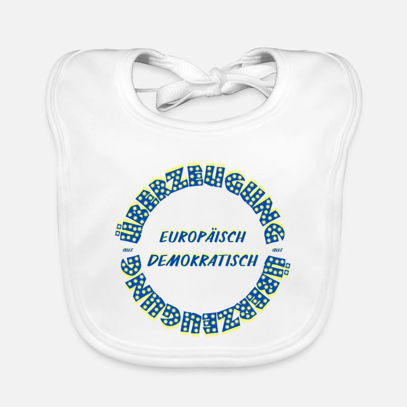 European Democratic by Conviction Circular Text Organic Baby Bibs