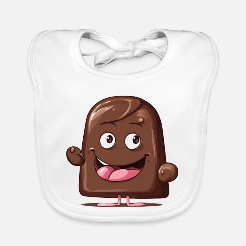 chocolat, j'aime le chocolat, j'adore le chocolat Bavoir bio Bébé