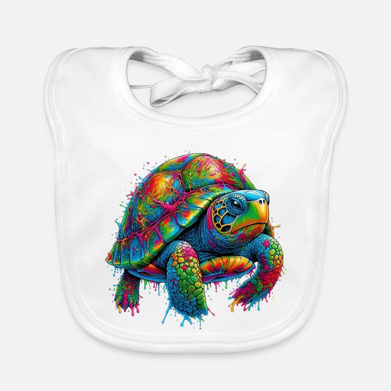 Schildkröte - Baby Bio-Lätzchen - Weiß