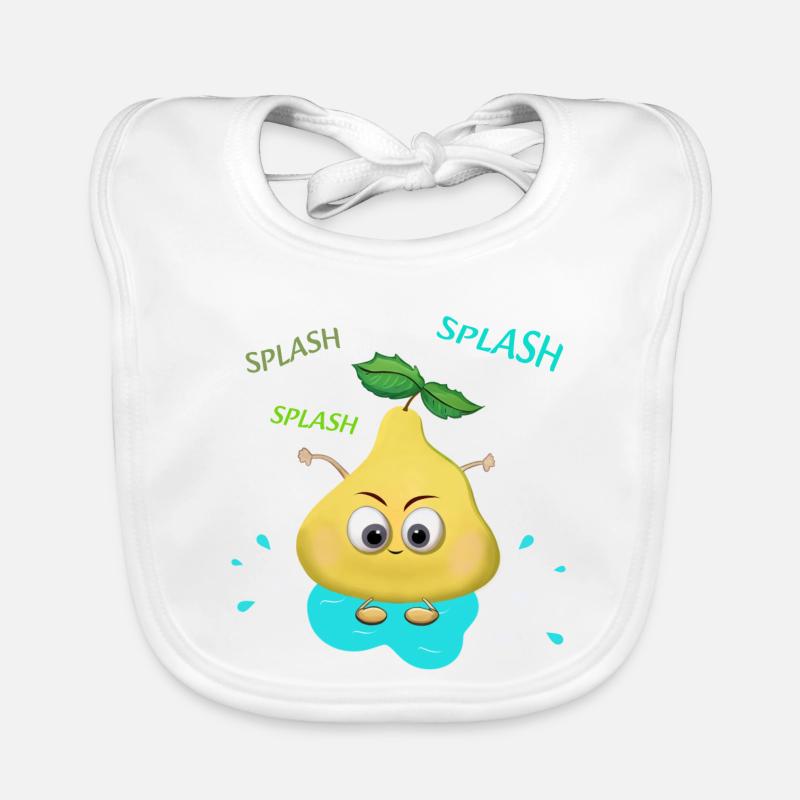 Funny yellow pear Organic Baby Bibs