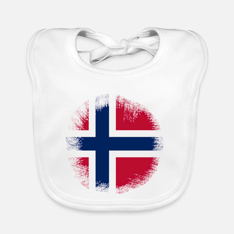 Conception du drapeau de la Norvège Grunge Norge Norvège Bavoir bio Bébé