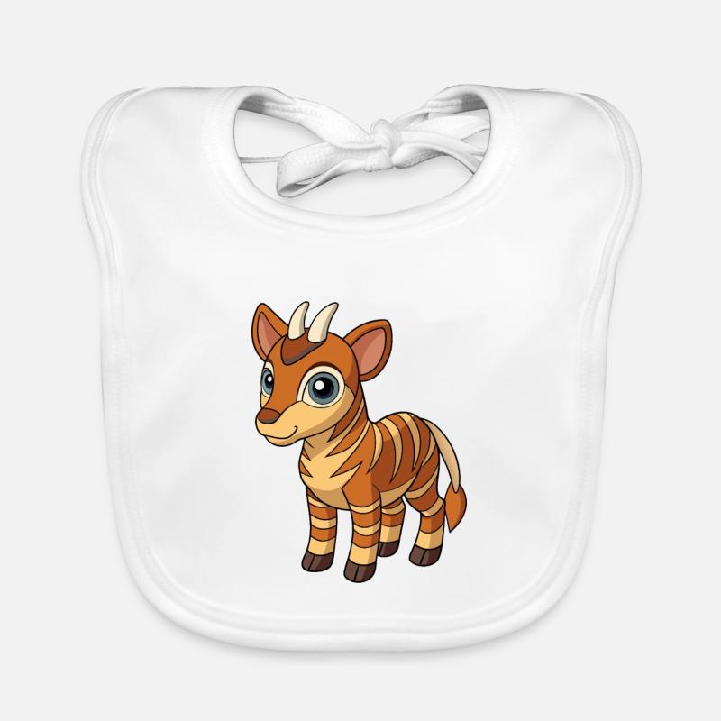 Okapi Mascotte mignonne Personnage de dessin animé Kawaii Bavoir bio Bébé