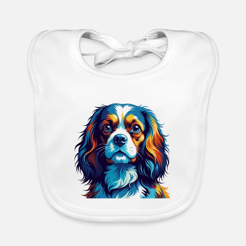 Cavalier King Charles Spaniel Hunderasse Karikatur Baby Bio-Lätzchen