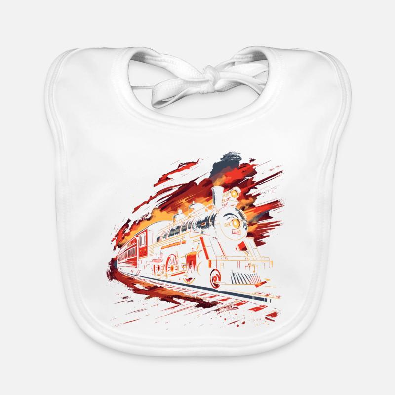 Eisenbahn Retro Stil Baby Bio-Lätzchen