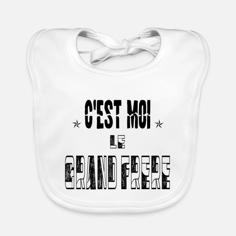 Moi le Grand Frère - Bavoir bio Bébé - blanc
