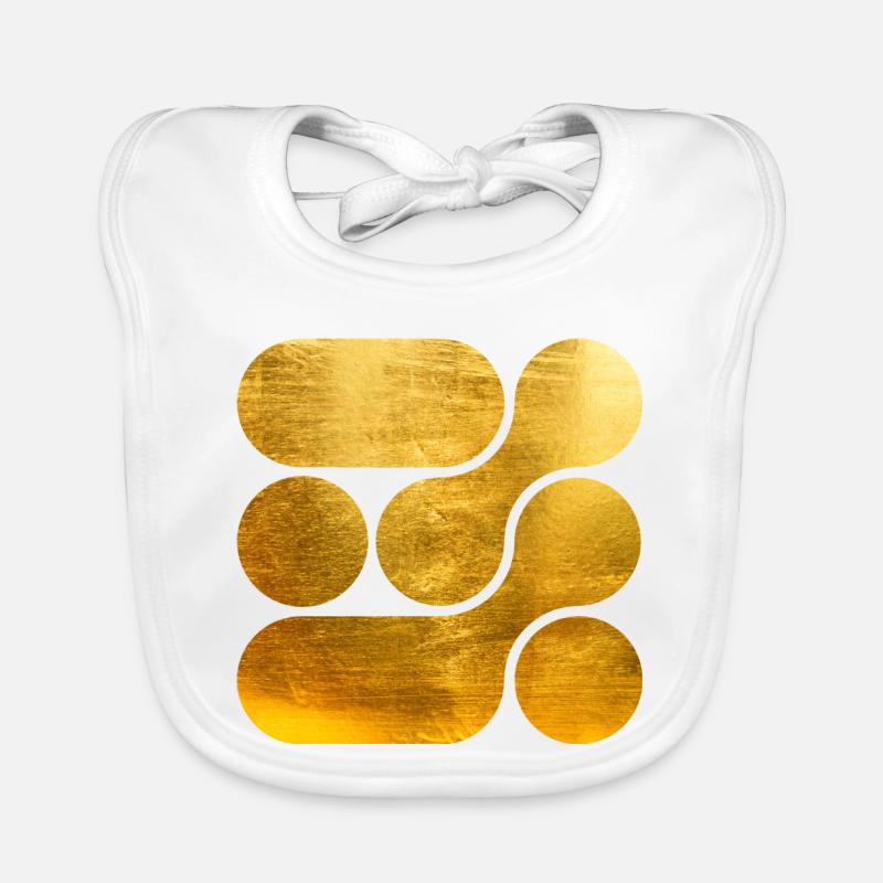 OCHOOO - GOLD - Baby Bio-Lätzchen - Weiß