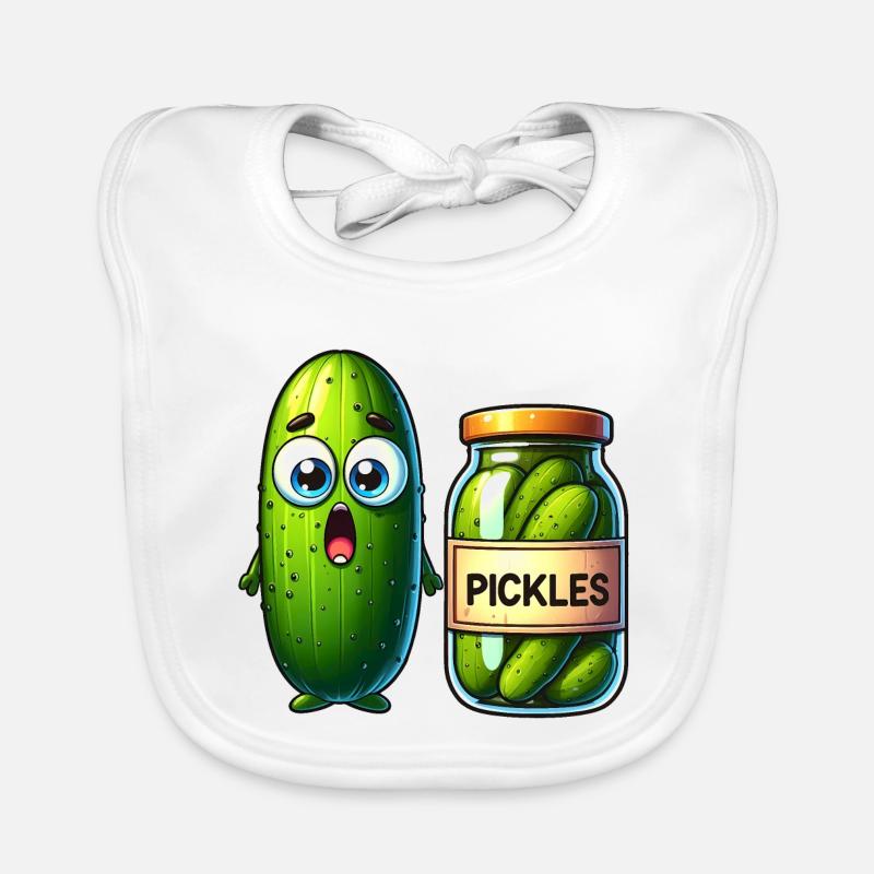 La situation difficile des cornichons au concombre : choqué et choqué ! Bavoir bio Bébé