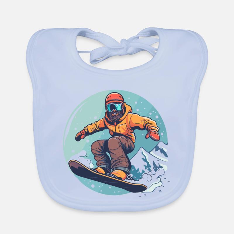 Graphismes de snowboard Bavoir bio Bébé