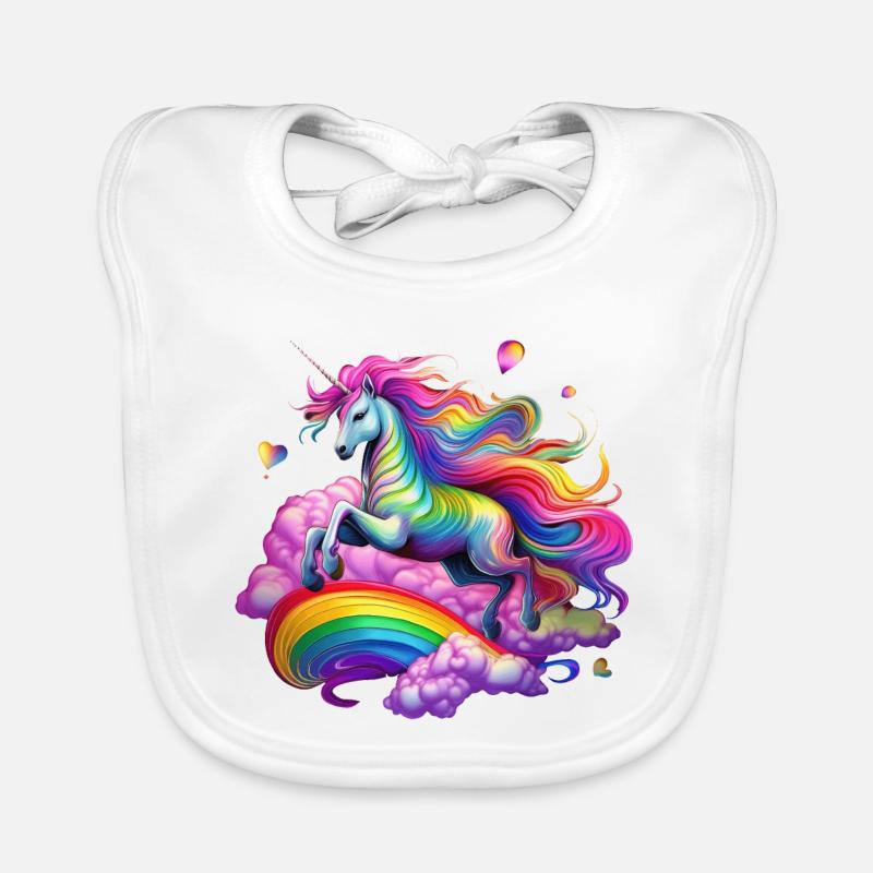 Fee Regenbogen Einhorn Baby Bio-Lätzchen
