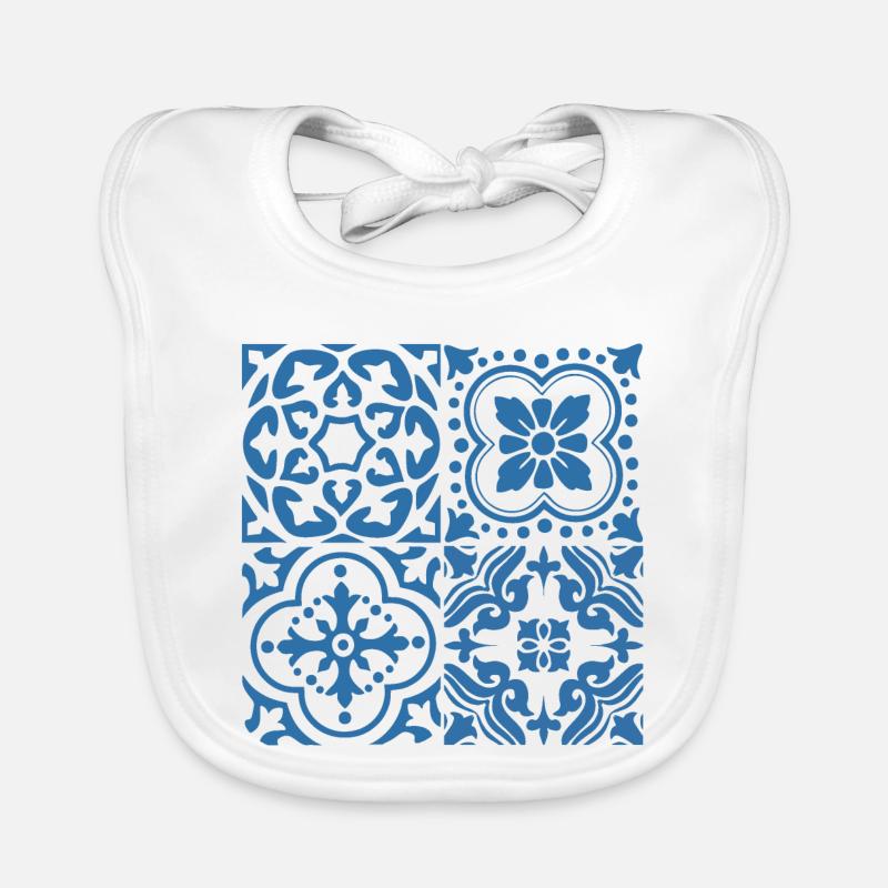 Portugiesische blaue Fliesen 2 Baby Bio-Lätzchen