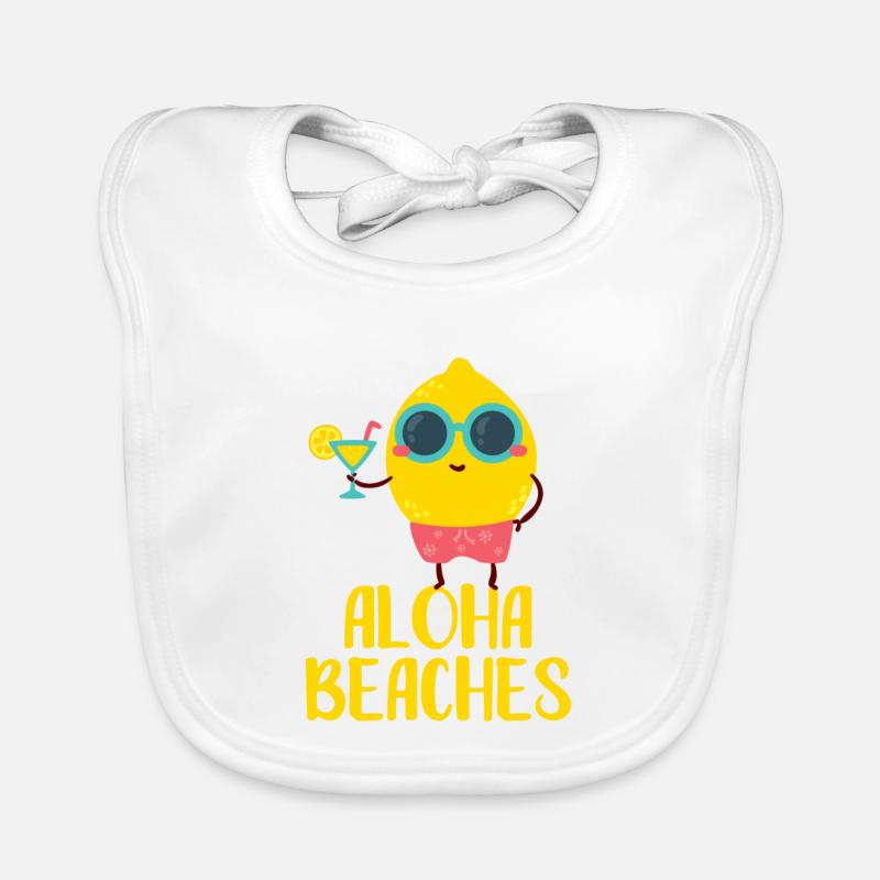 Cool Lemon Aloha Beaches Beach Getaway Organic Baby Bibs