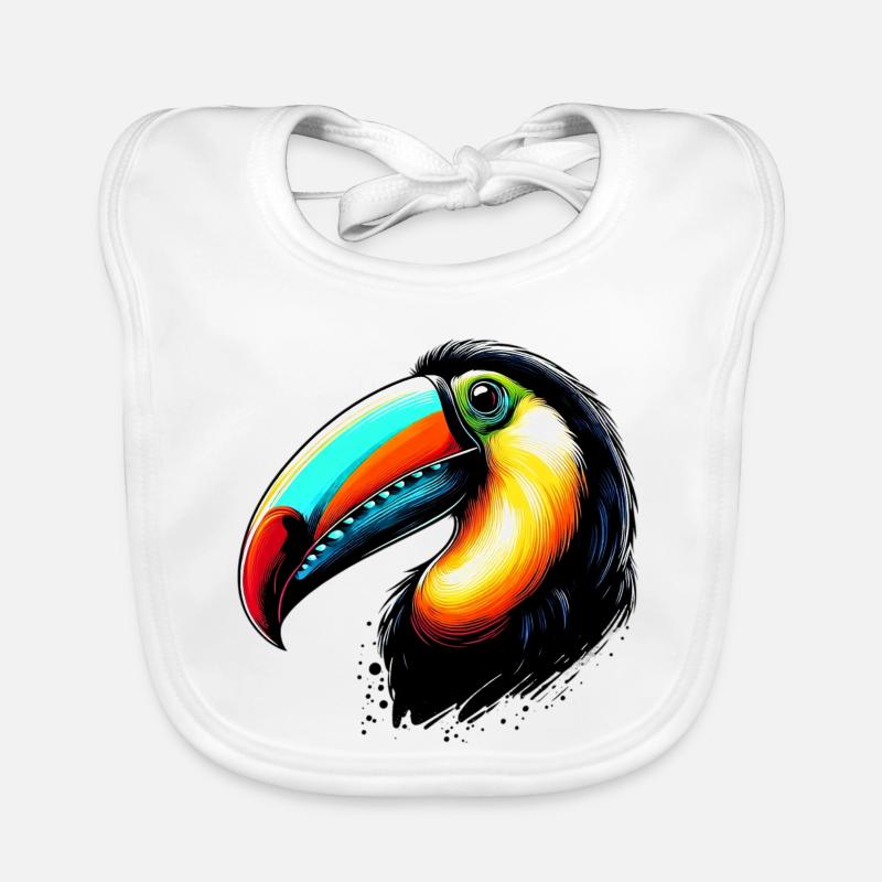 Toucan - Bavoir bio Bébé - blanc